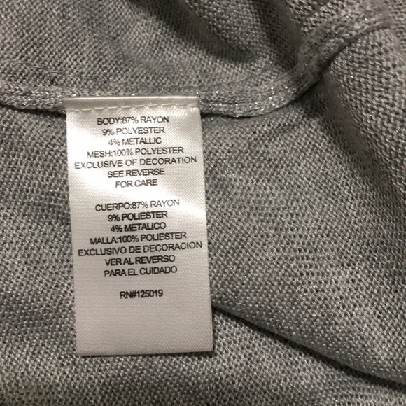 JOSEP A “L “SPARKLING GREY SEQUIN BLOUSE /SWEATER - Picture 6 of 6